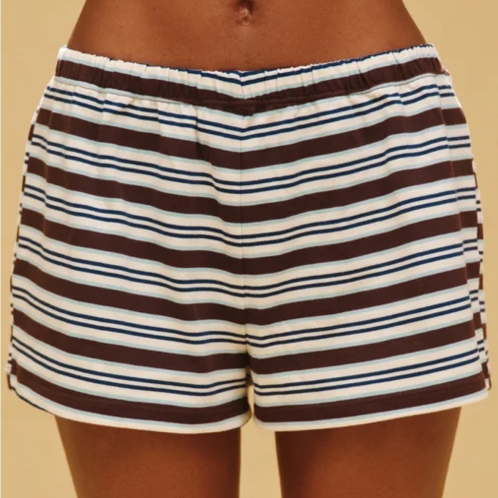 Striped Women's Set in Brown, Off-White, Navy Blue & Light Blue - Picture 2 of 3